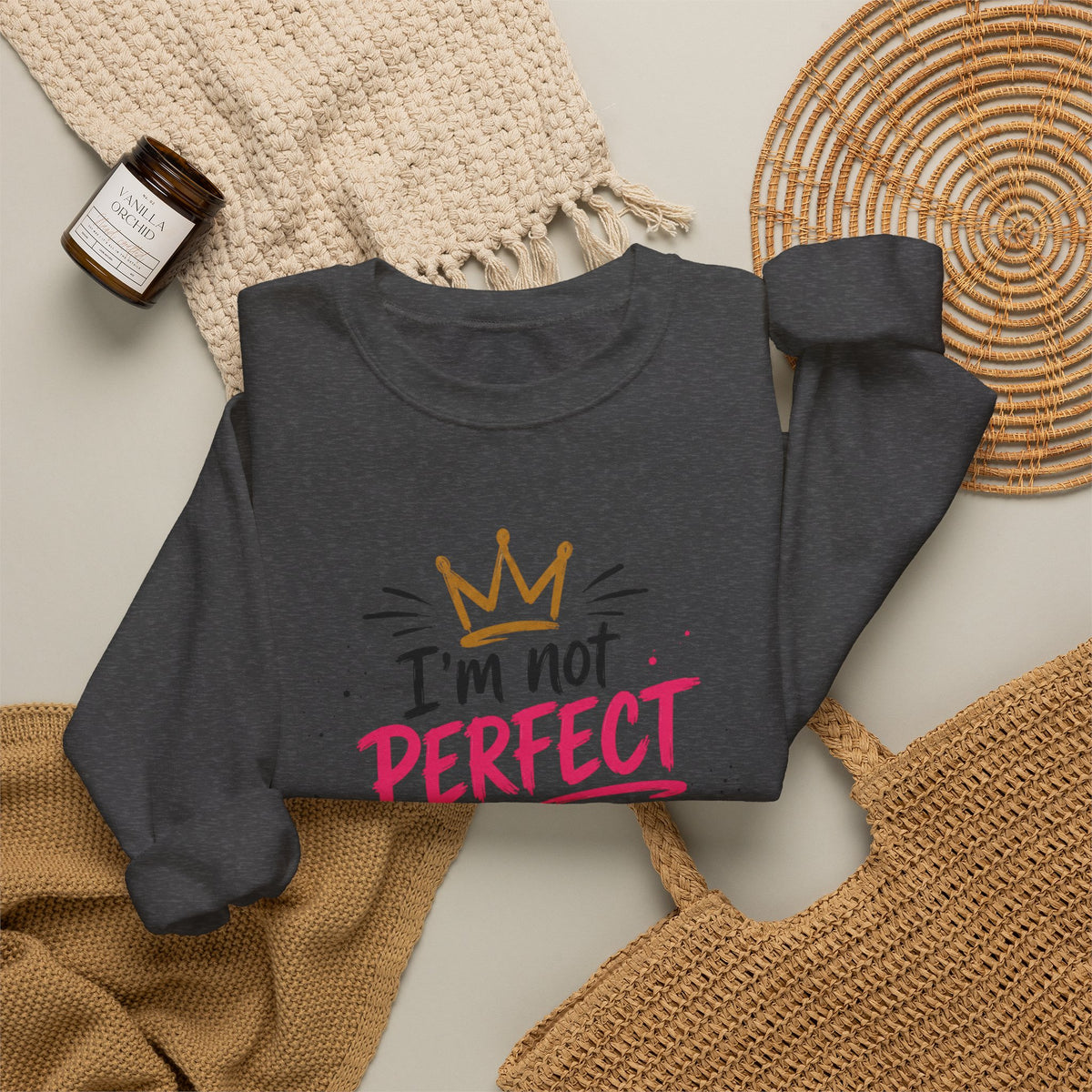 Crewneck Sweatshirt — "I'm Not Perfect but I'm Limited Edition" / Built Right Graphic