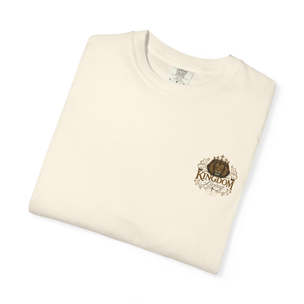 Lion King Graphic T-Shirt — "Built Right Walking the King" Christian Faith Tee