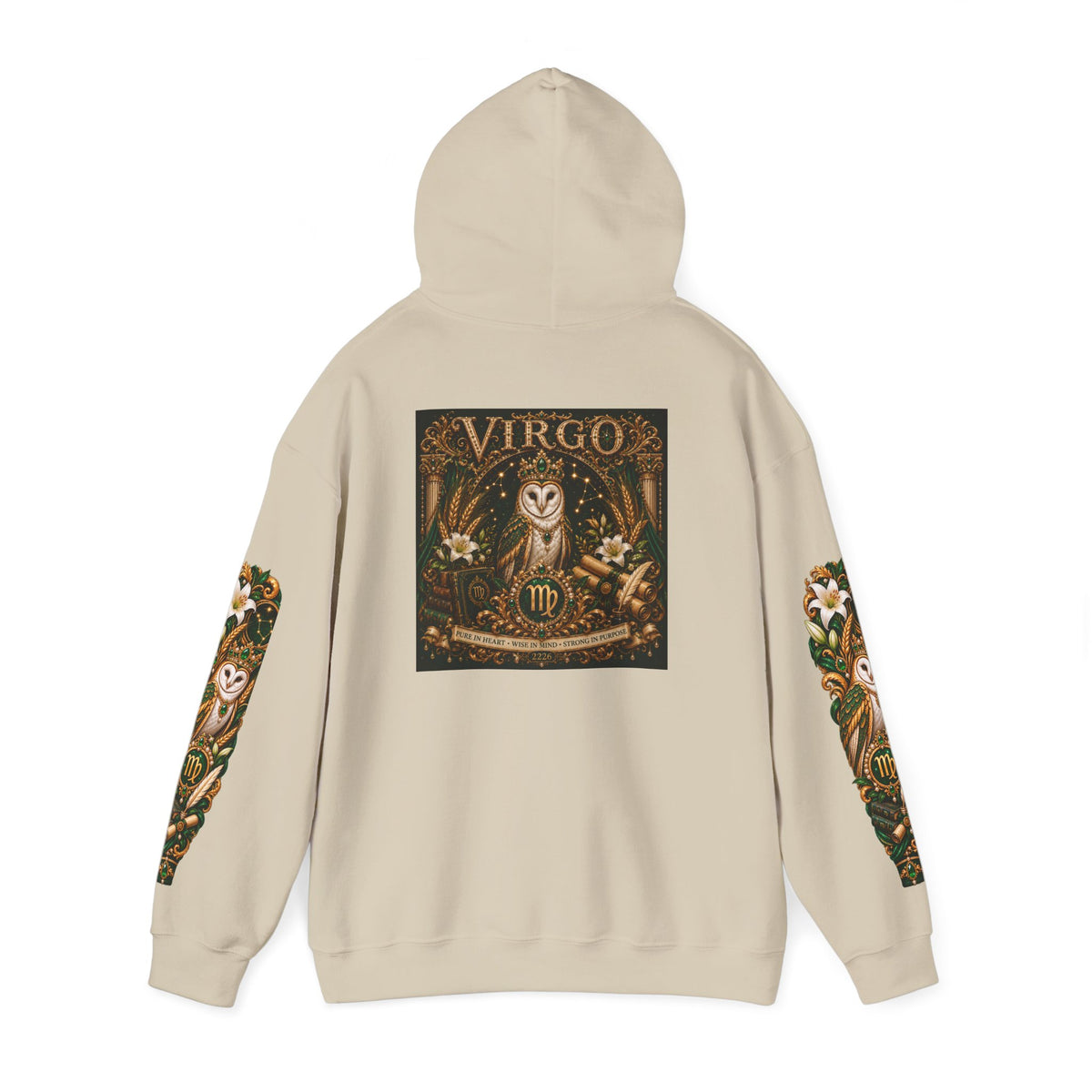 Virgo Owl Zodiac Hoodie — Floral Astrology Pullover