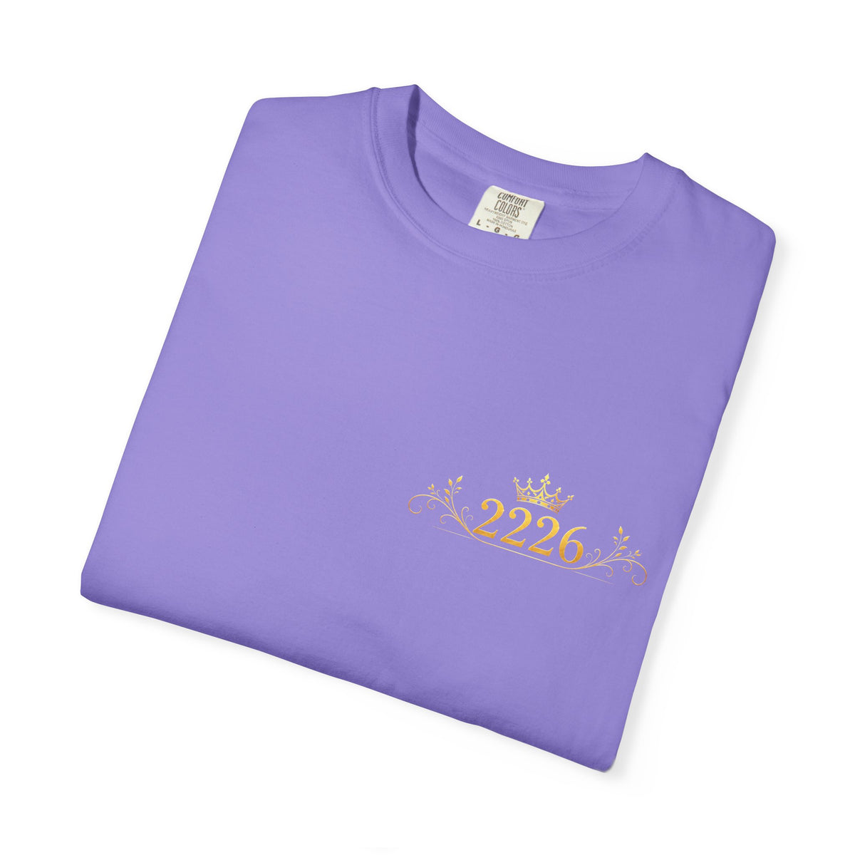 2226 Minimalist Chest Logo Tee — Subtle Gold Graphic T-Shirt