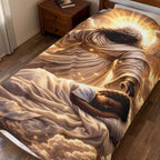 Plush Blanket — Guardian Angel Over Child Velveteen Throw