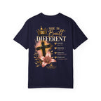Built Right T-Shirt — Christian Faith Floral Cross Tee (She Is Built Different)
