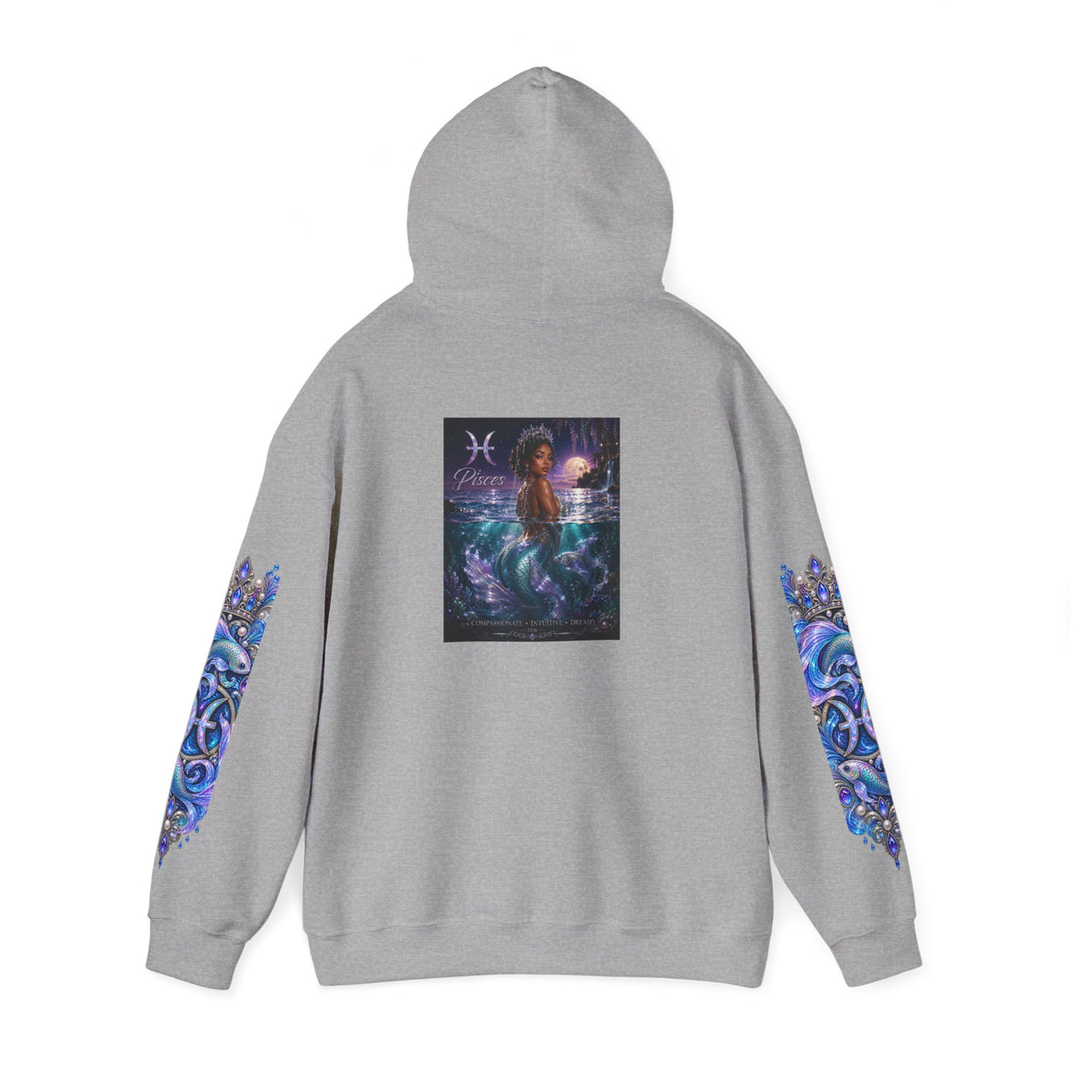Pisces Mermaid Hoodie — Zodiac Ocean Art Pullover