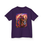 Kids Brown Unicorn Tee — Rainbow Fantasy Magical Horse Shirt