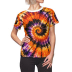 Tie-Dye Spiral Women's Tee — Orange Purple Halloween Vibe