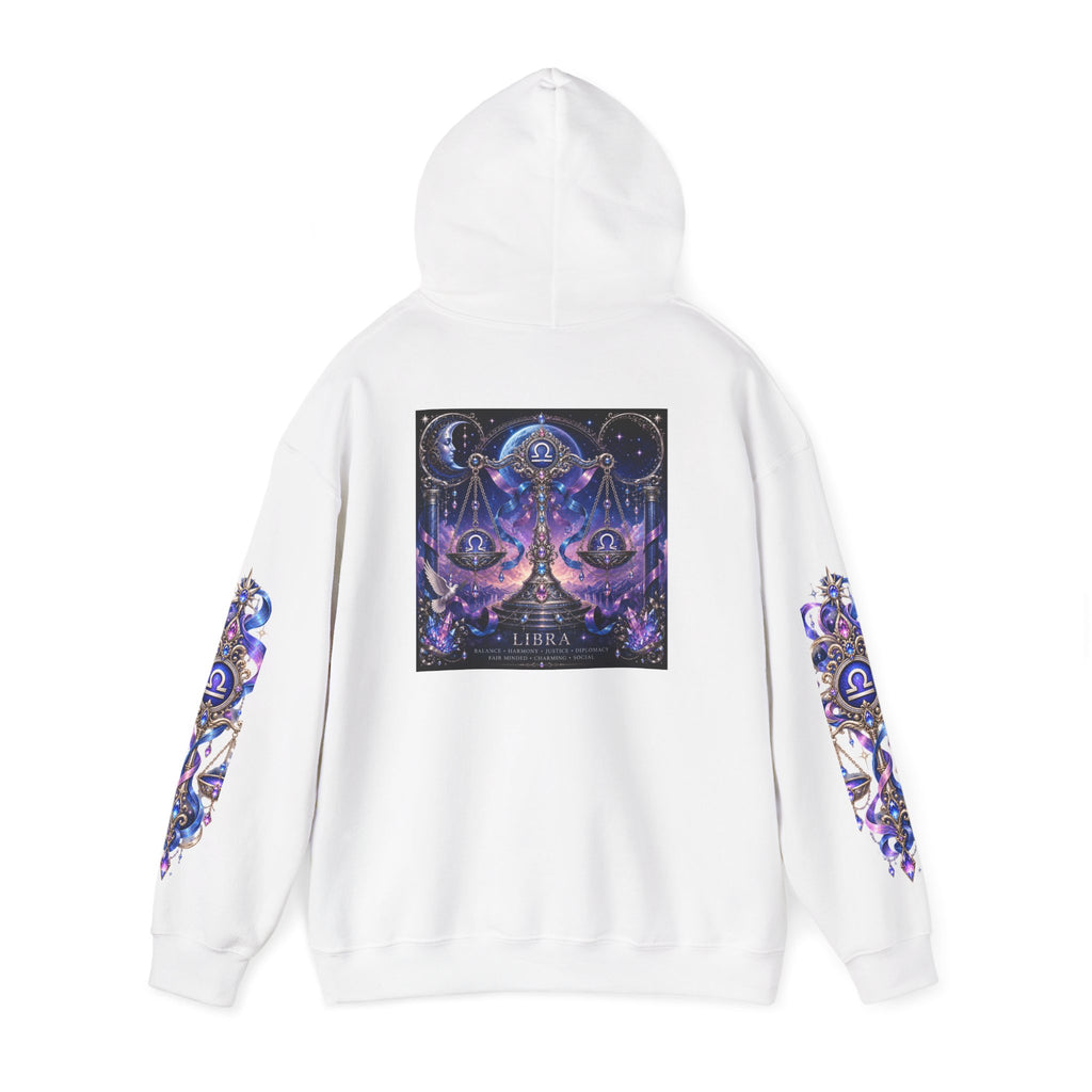 Libra Zodiac Hoodie — Celestial Scales Astrology Graphic Pullover