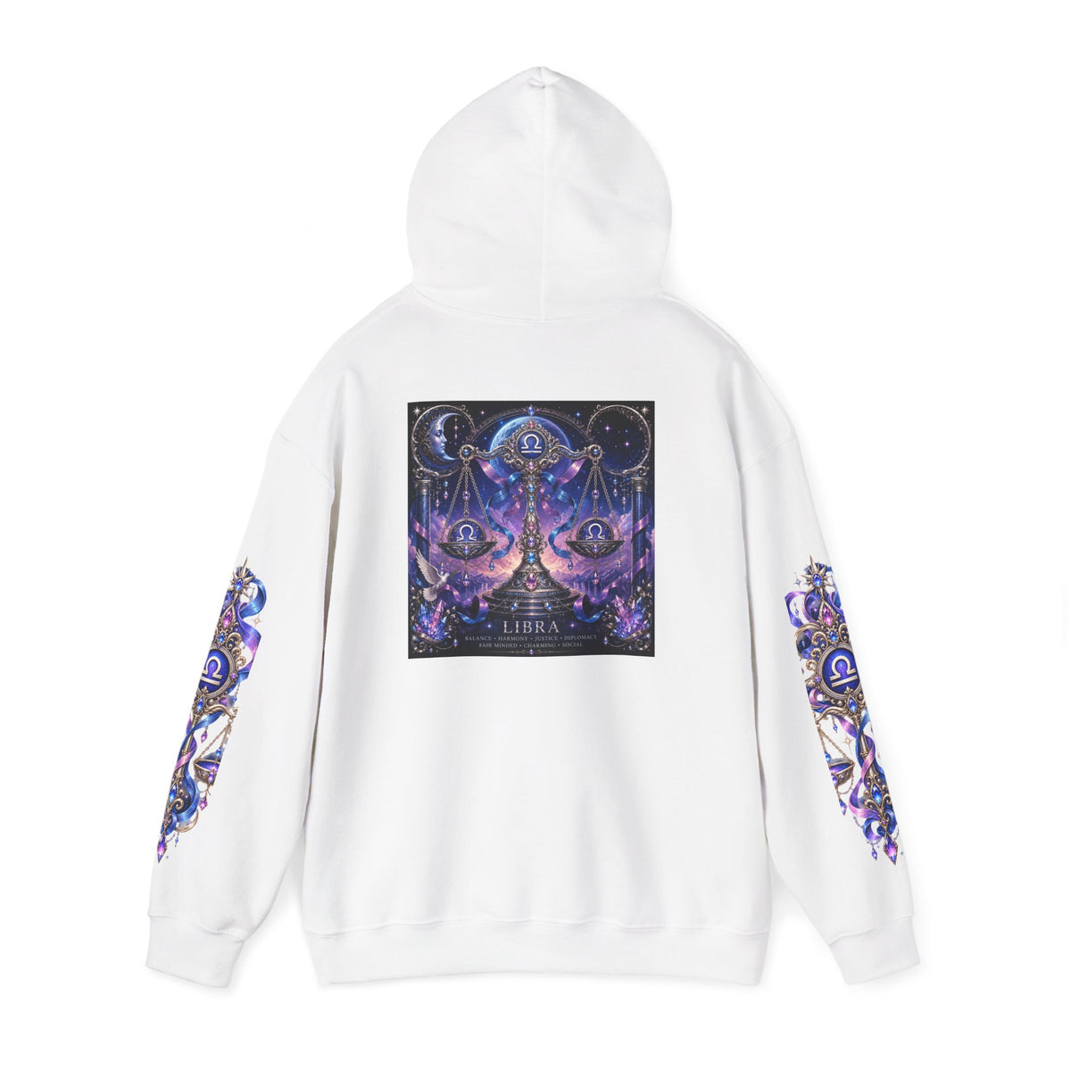 Libra Zodiac Hoodie — Celestial Scales Astrology Graphic Pullover