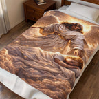 Angel Watching Over Sleeping Child Velveteen Plush Blanket — Religious Comfort Throw