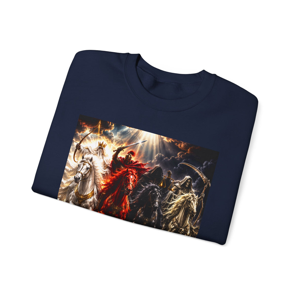 Revelation 6 Four Horsemen Sweatshirt — 2226 Apocalyptic Graphic Crewneck