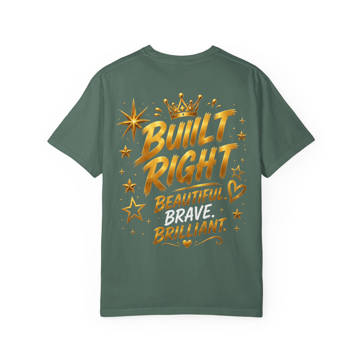 Built Different Christian Lion T-Shirt — "Built Right, Beautiful, Brilliant" Inspirational Faith Tee