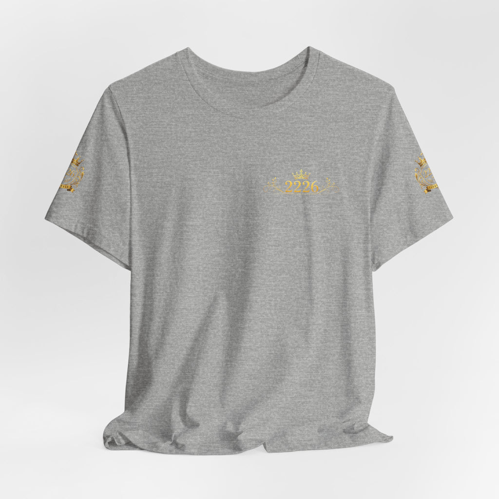 Vintage Gold Crown Tee - Minimal Royal Logo Short Sleeve Shirt