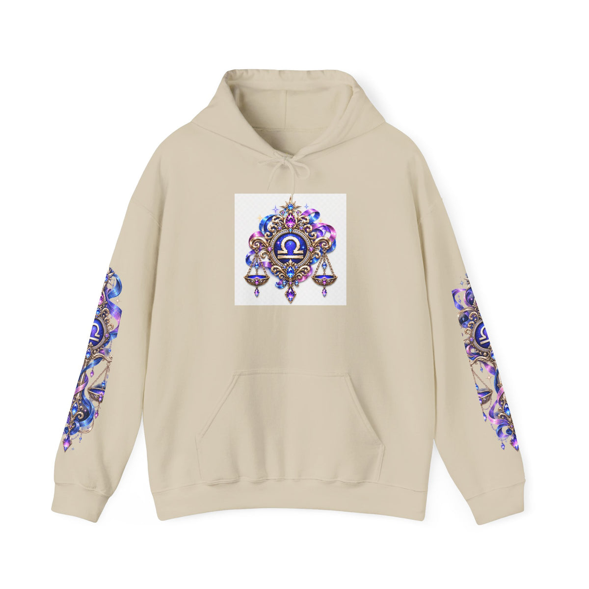 Libra Zodiac Hoodie — Celestial Scales Astrology Graphic Pullover