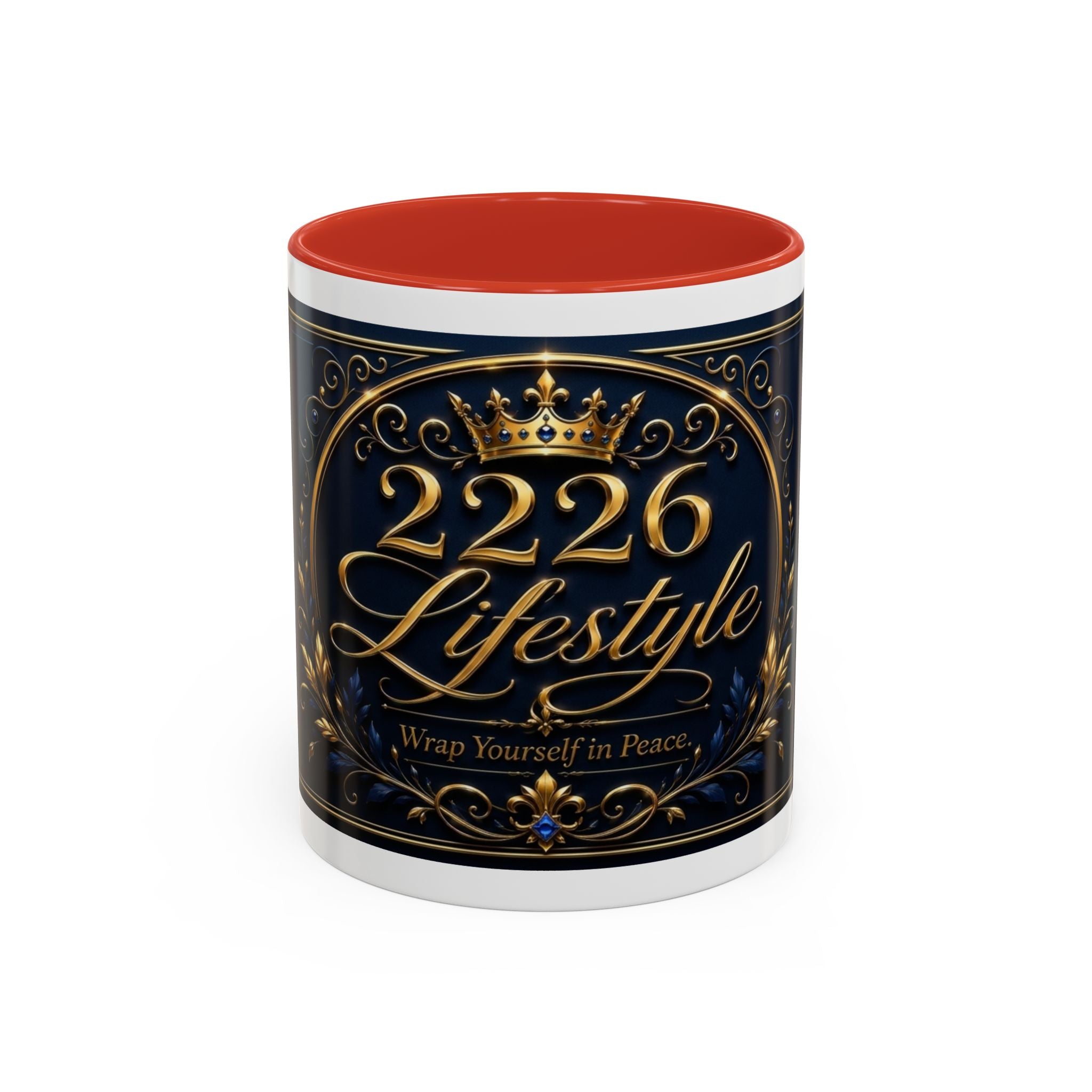 Accent Coffee Mug — '2226 Lifestyle' Gold Crown Decorative Coffee Mug