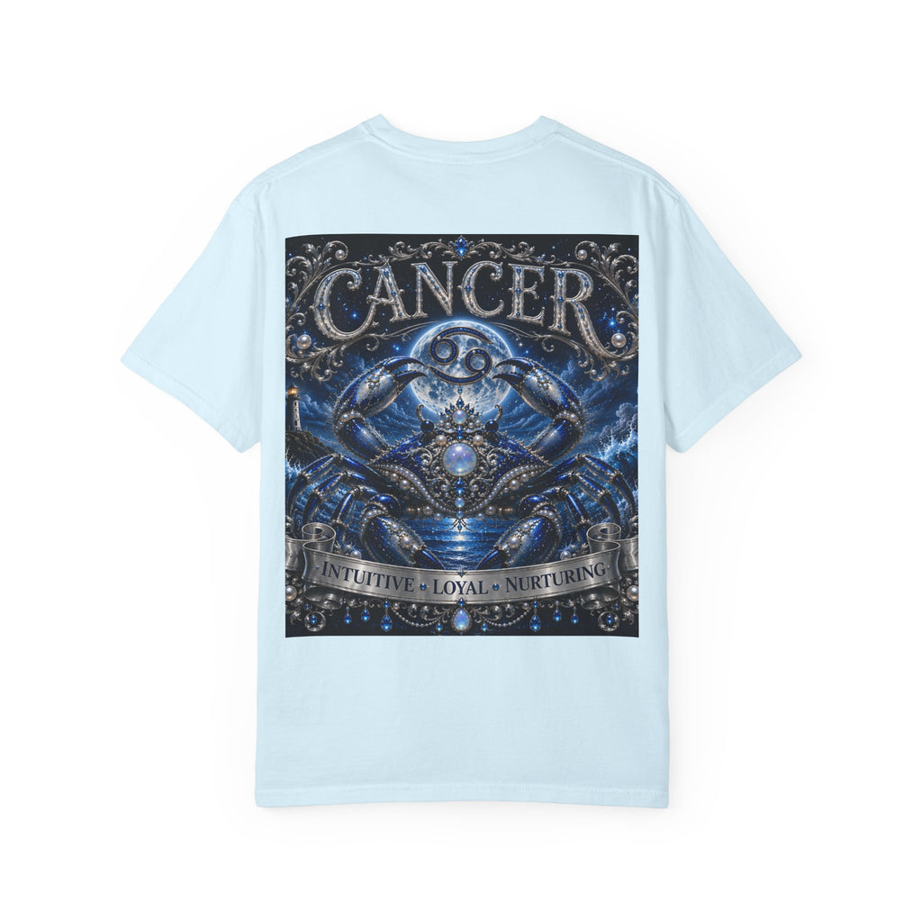 Cancer Zodiac T-Shirt — Blue Crab Astrology Tee (Intuitive, Loyal, Nurturing)