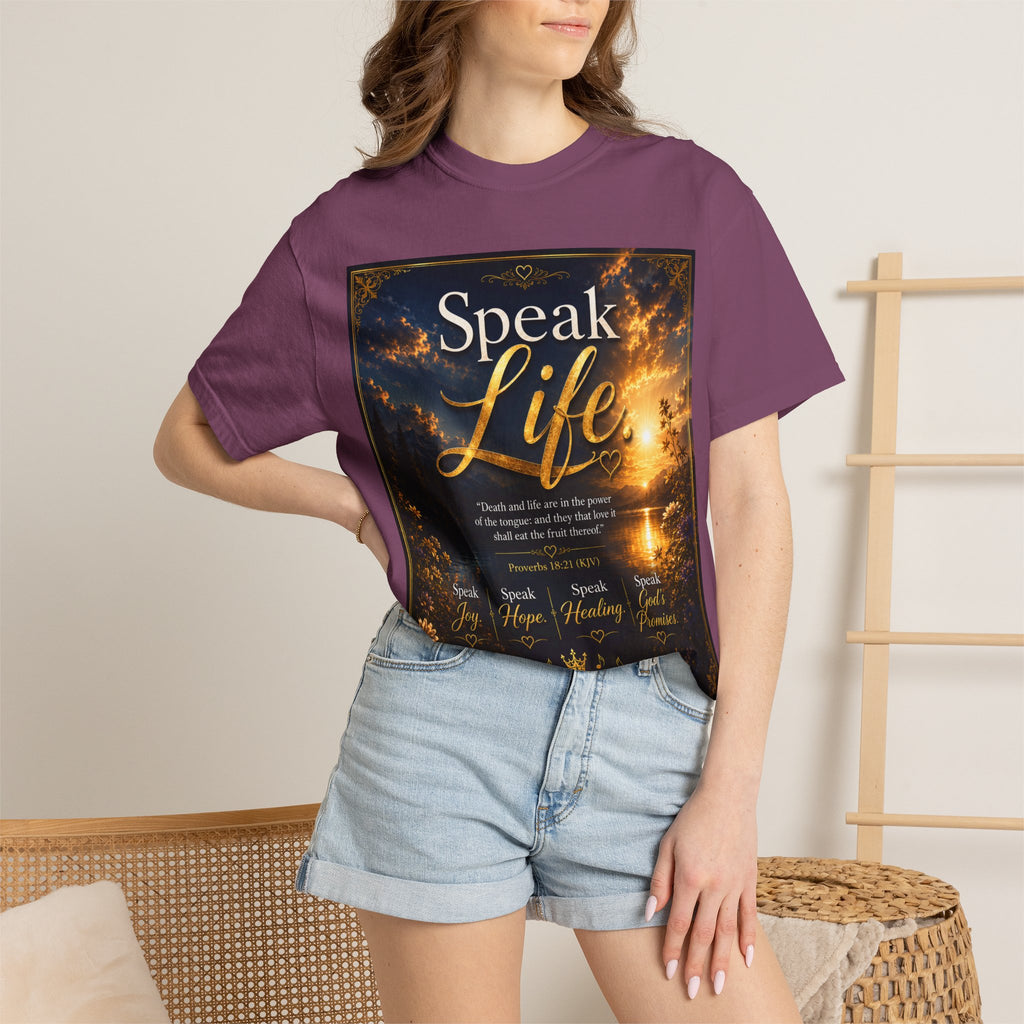 Christian Inspirational T-Shirt — "Speak Life" & "Still on the Throne" Faith Graphic Tee