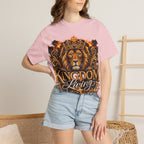 Kingdom Living Lion T-Shirt — Crowned Lion Faith Design (Matthew 6:33)