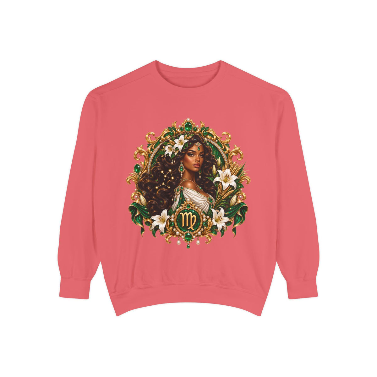 Virgo Zodiac Sweatshirt — Virgo Goddess & Owl Astrology Crewneck