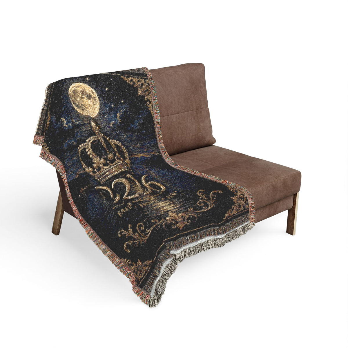 Woven Blanket — Custom Royal Crest 2226 Moon & Globe Throw
