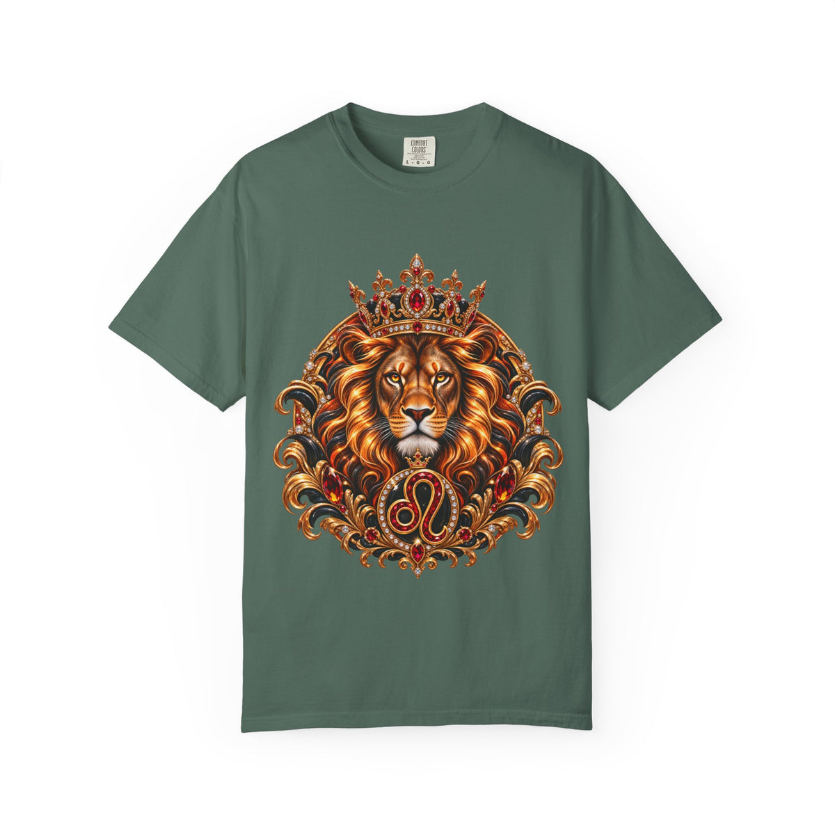 Leo Zodiac Lion T-Shirt — Regal Crowned Lion Astrology Tee