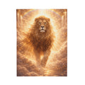 Lion of Light Velveteen Plush Blanket — Golden Majestic Lion Throw for Bedroom & Gifts