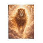 Lion of Light Velveteen Plush Blanket — Golden Majestic Lion Throw for Bedroom & Gifts