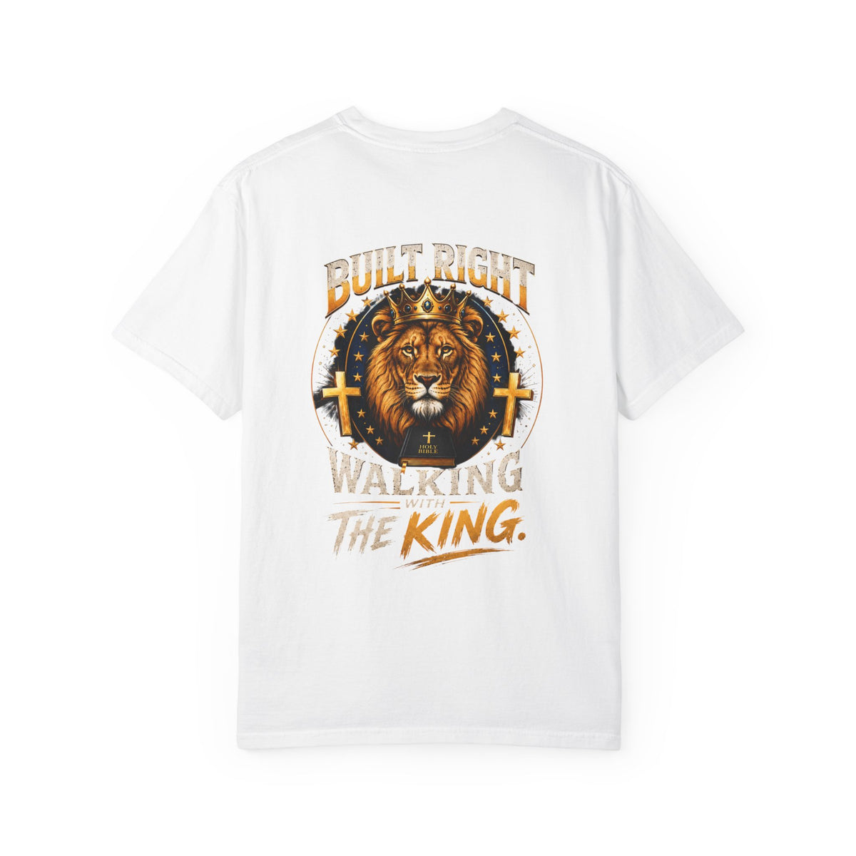 Lion 'Built Right, Walking the King' Graphic T‑Shirt