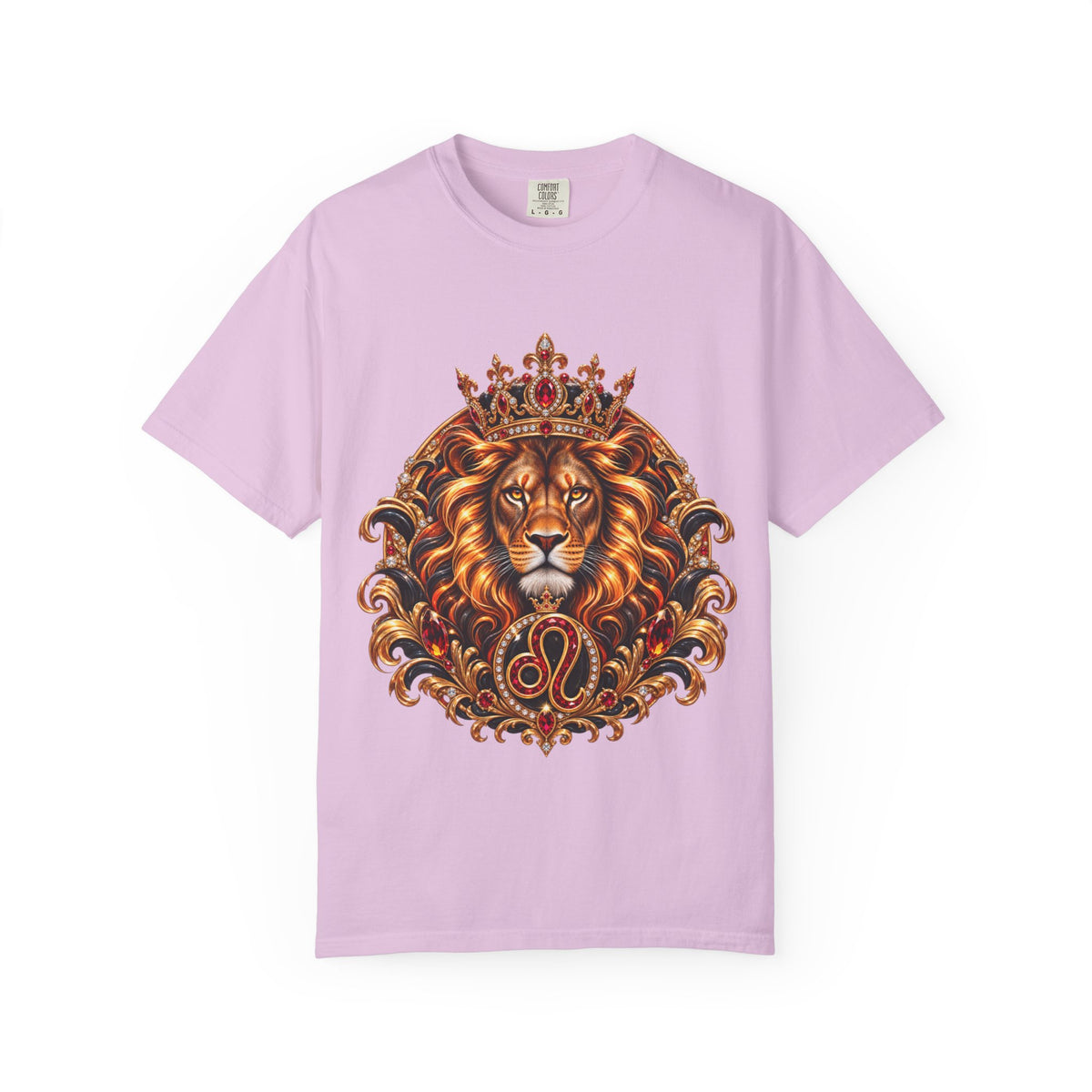 Leo Zodiac Lion T-Shirt — Regal Crowned Lion Astrology Tee