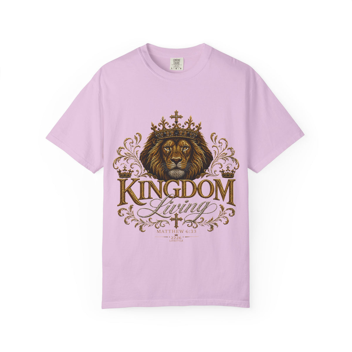 Kingdom Living Lion T-Shirt — Inspirational Christian Cross Floral Tee