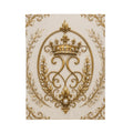 Royal Gold Crown Velveteen Plush Blanket — Ornate Baroque Throw for Luxurious Home Decor