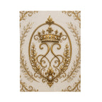 Royal Gold Crown Velveteen Plush Blanket — Ornate Baroque Throw for Luxurious Home Decor