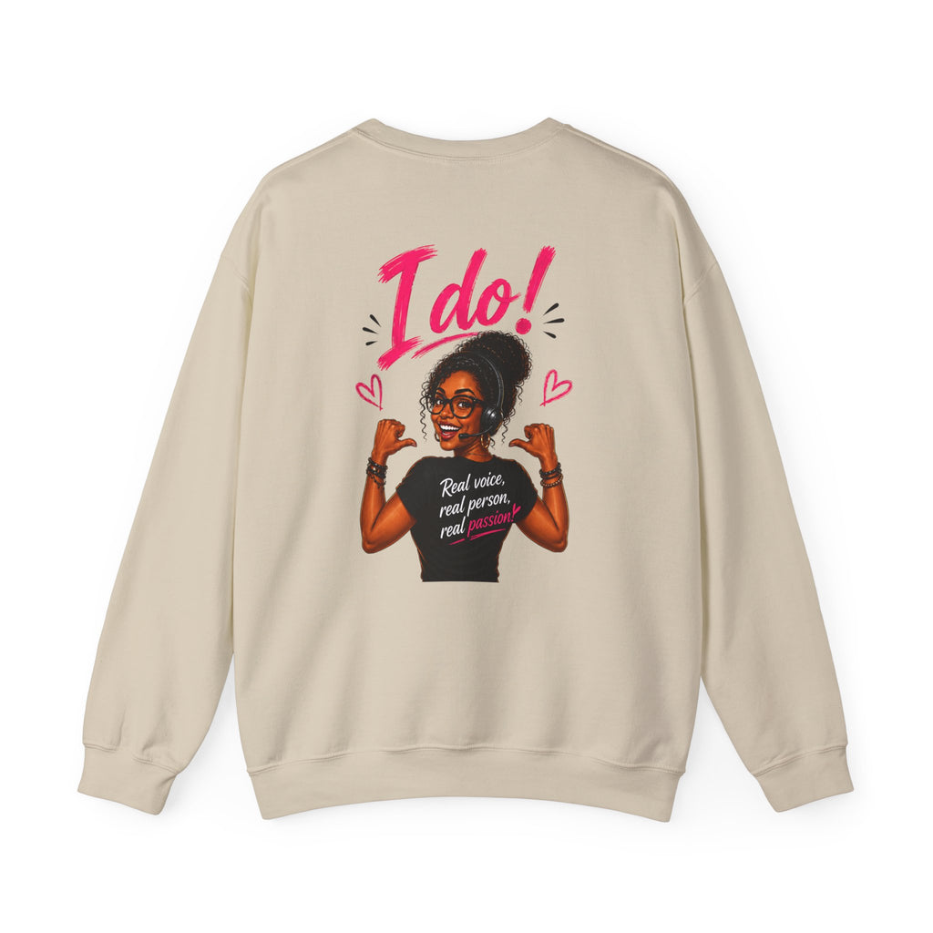 Crewneck Sweatshirt — “Bots Don’t Holler / I Do!” Voter Empowerment Graphic
