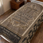Faith Inspirational Velveteen Plush Blanket – "Faith makes all things possible" (Matthew 19:26)