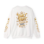 Built Right Crewneck Sweatshirt — "Built Right: Beautiful, Brave, Brilliant" Gold Graphic