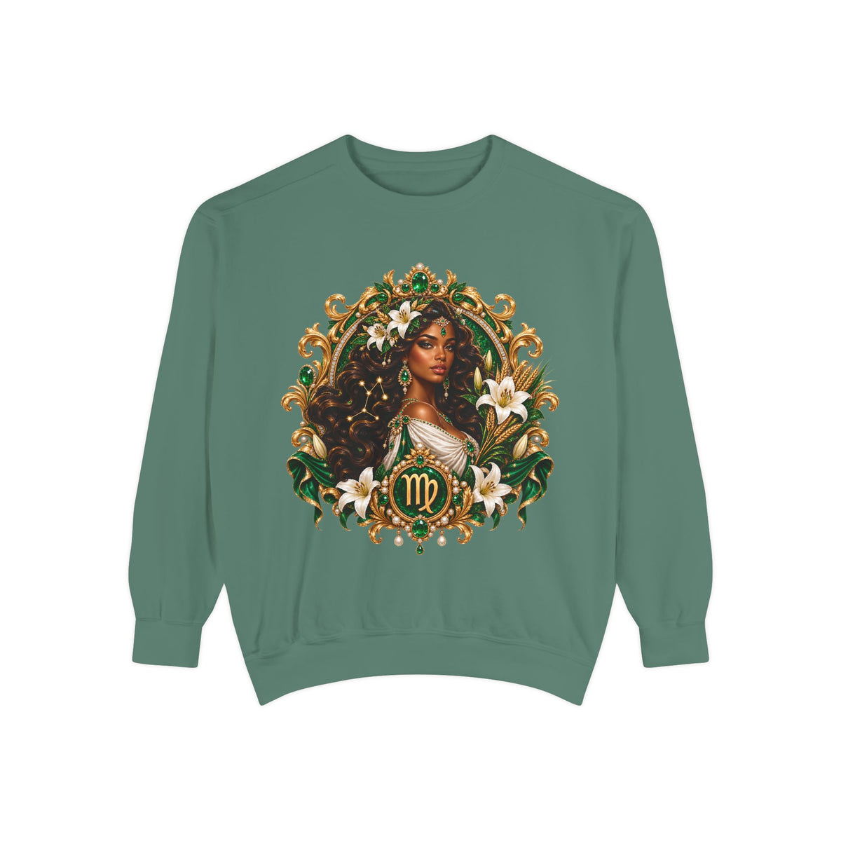 Virgo Zodiac Sweatshirt — Virgo Goddess & Owl Astrology Crewneck