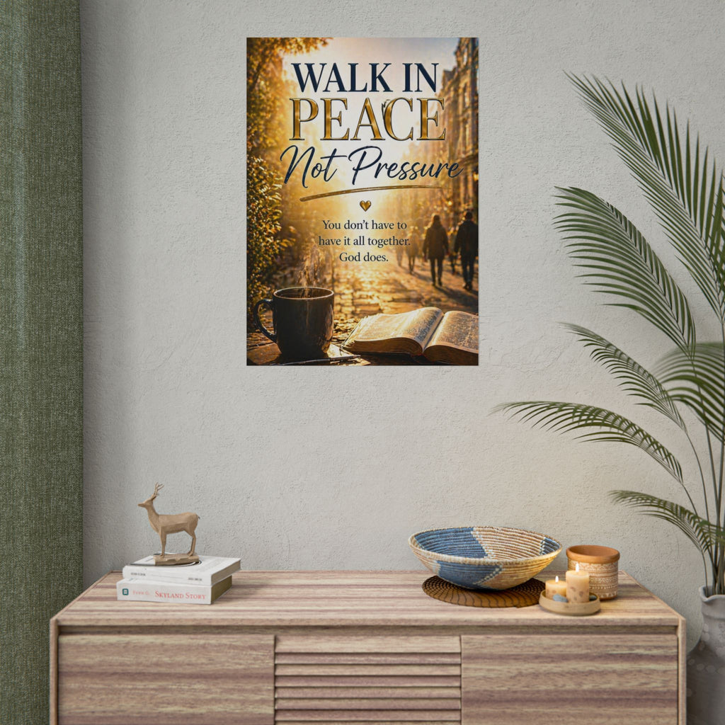 Rolled Poster – "Walk in Peace Not Pressure" Inspirational Christian Wall Art