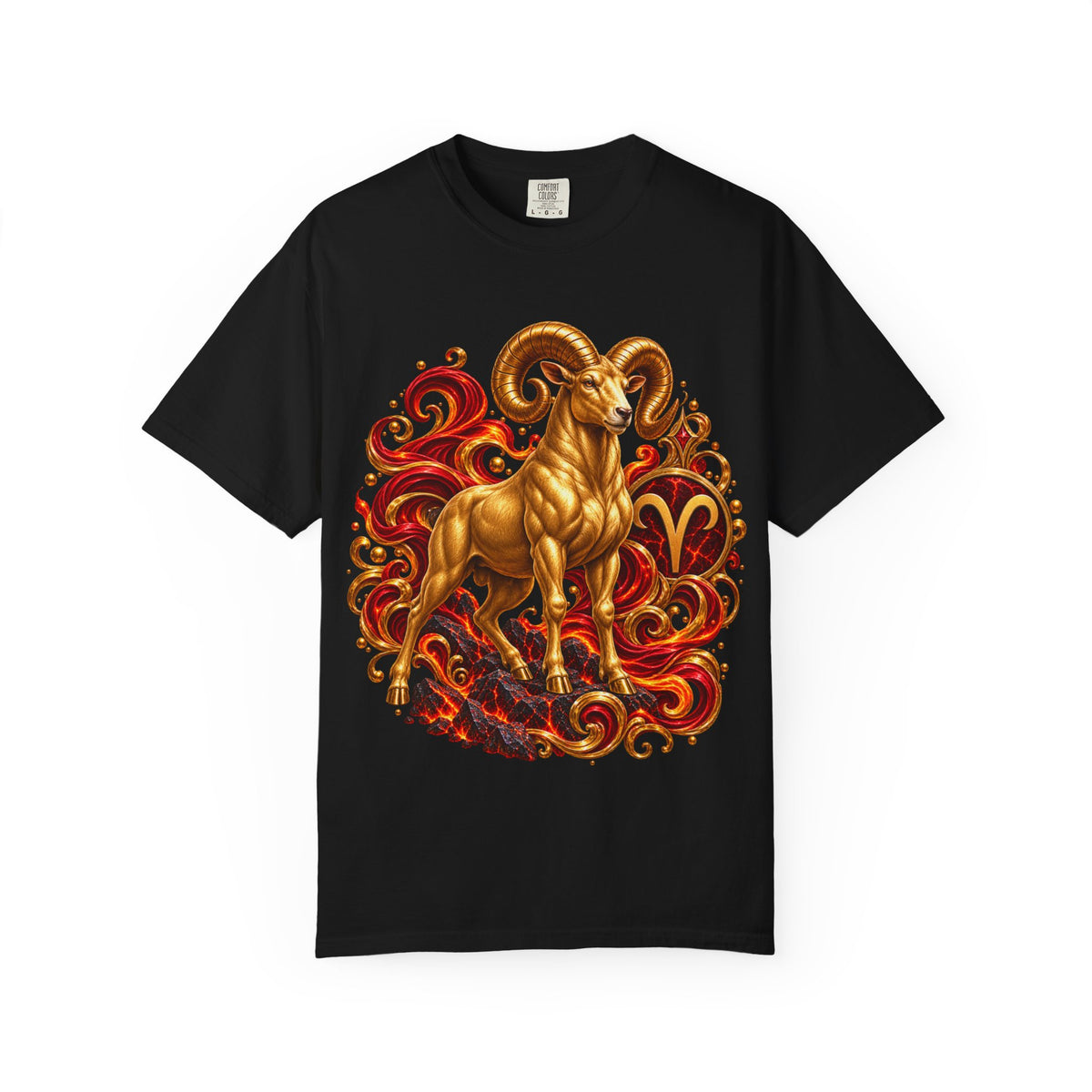 Aries Zodiac T-Shirt — Bold Ram Astrology Tee ("Aries")