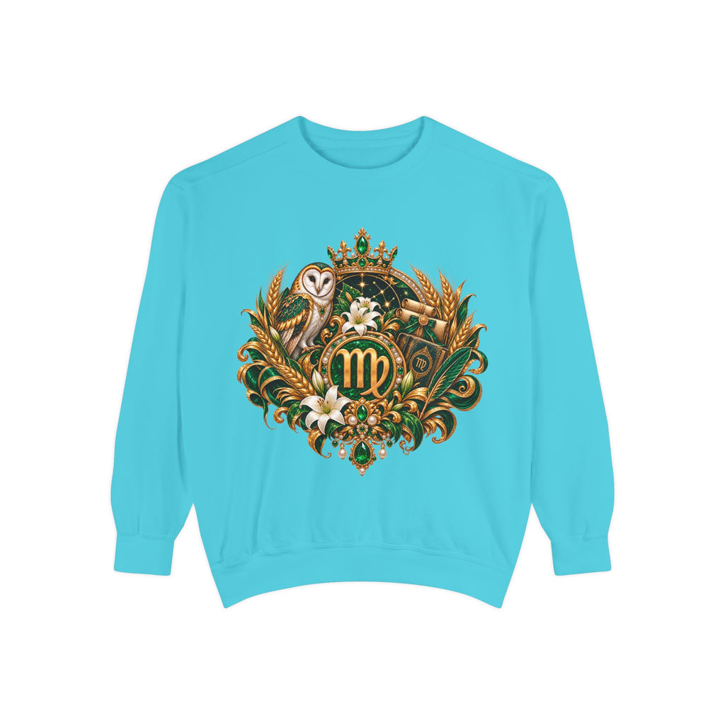 Virgo Sweatshirt — Zodiac Owl Virgo Symbol Crewneck