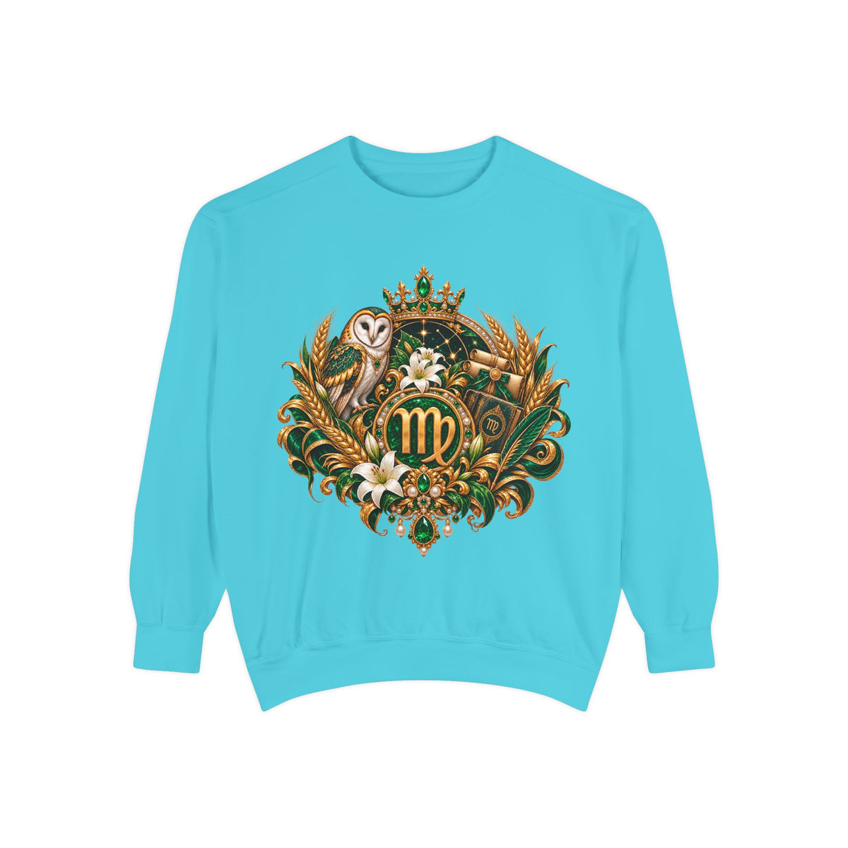 Virgo Sweatshirt — Zodiac Owl Virgo Symbol Crewneck