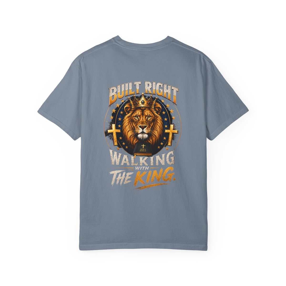 Lion 'Built Right, Walking the King' Graphic T‑Shirt