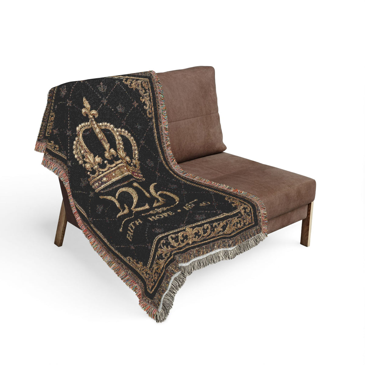 Royal Crown 2226 Woven Blanket — Luxury Decorative Throw for Home & Gift