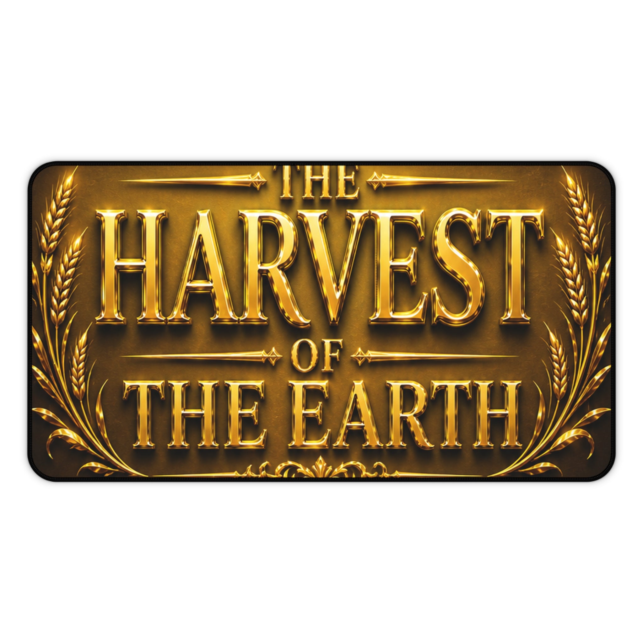 Desk Mat — "The Harvest of the Earth" Gold Emblem Gaming/Office Mat