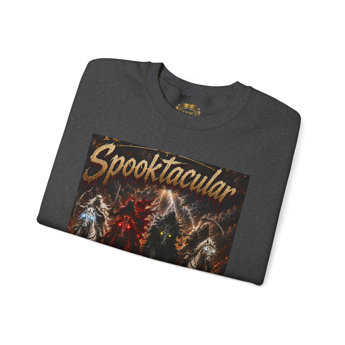 Christian Halloween Crewneck Sweatshirt — "Spooktacular" & Victory Lamb Graphic