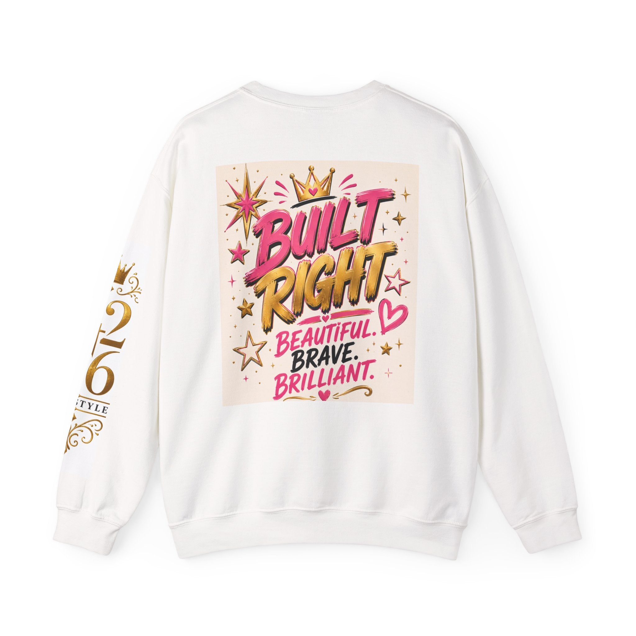 Crewneck Sweatshirt — "I'm Not Perfect but I'm Limited Edition" / "Built Right" Inspirational Graphic