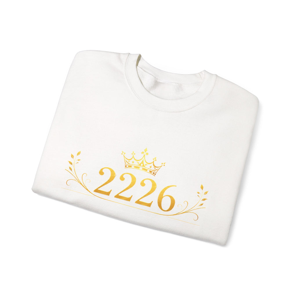 Crewneck Sweatshirt — Gold Crown '2226' Royal Crest Design