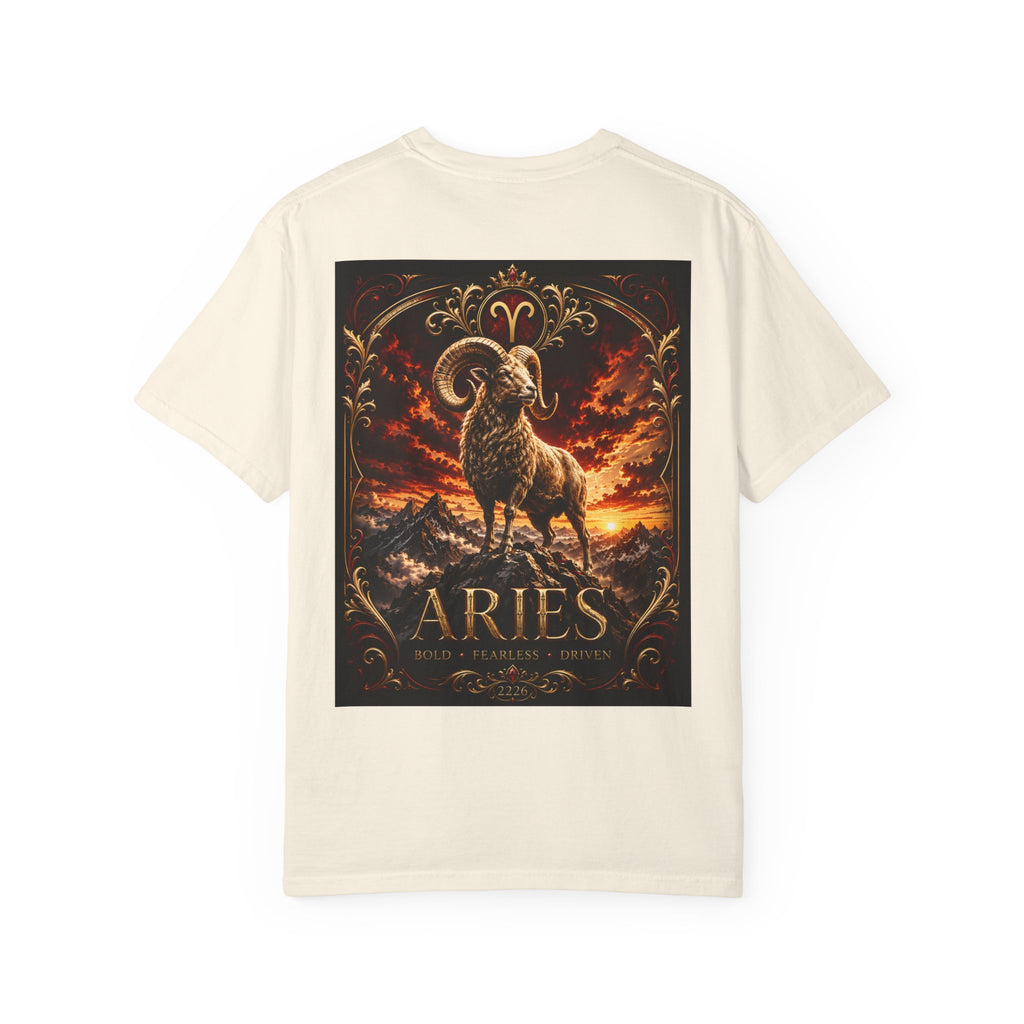 Aries Ram Zodiac T-Shirt — Bold Gold Astrology Tee