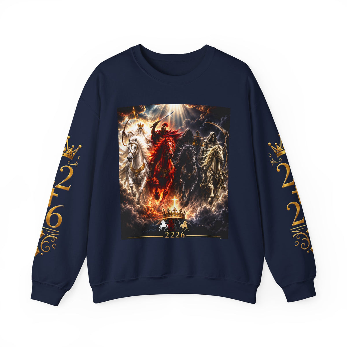 Revelation 6 Four Horsemen Sweatshirt — 2226 Apocalyptic Graphic Crewneck