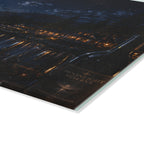 Moonlit Lakeside Glass Cutting Board — Scenic Nighttime Kitchen Board