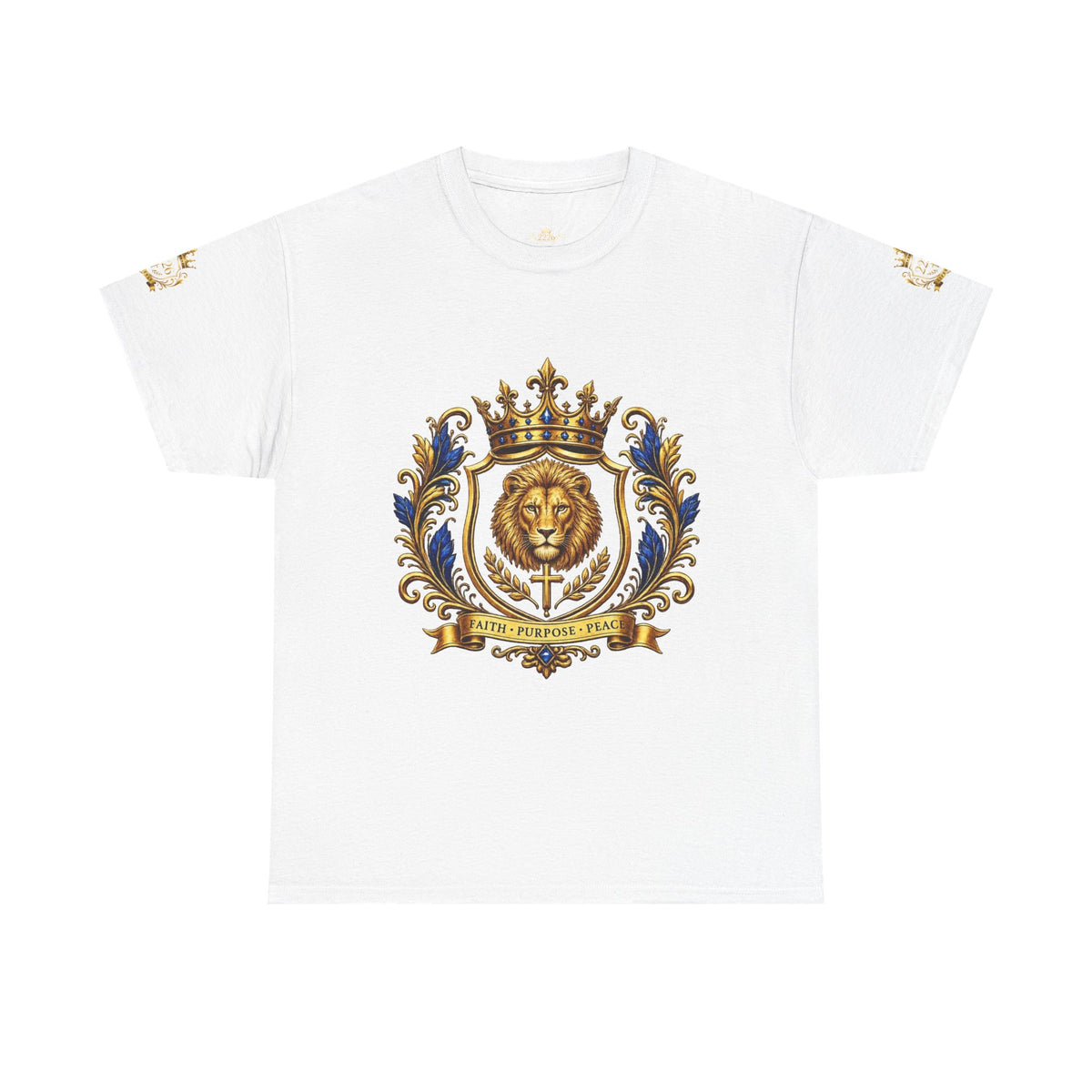 Kingdom Living Lion Tee — Regal Crowned Lion Graphic T-Shirt (Matthew 6:33)