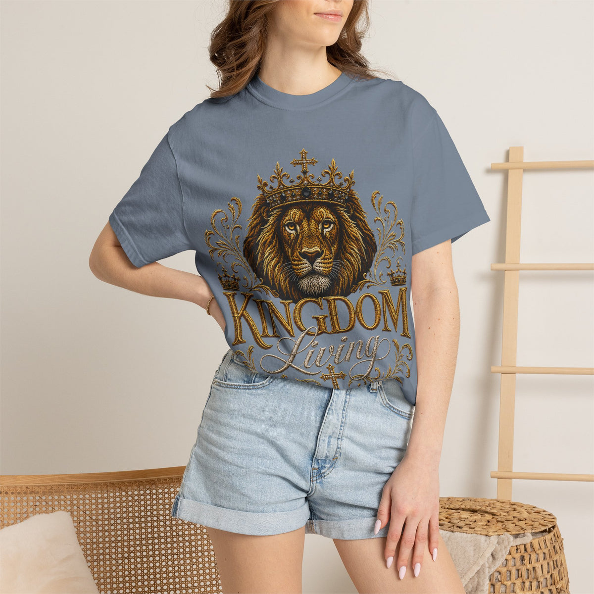 Kingdom Living T-Shirt — Regal Lion Christian Faith Tee