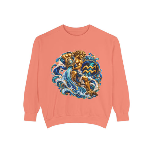 Aquarius Zodiac Sweatshirt — Water Bearer Astrology Graphic Crewneck